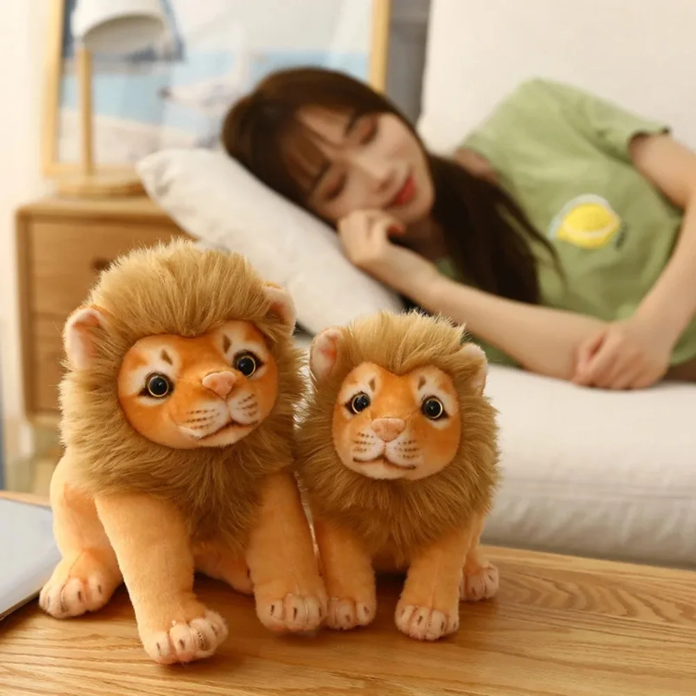 

Forest Animal Simulation Male Lion Plush Toys Plush Doll Soft Lifelike Male Lion Stuffed Dolls 23/28cm Lion
