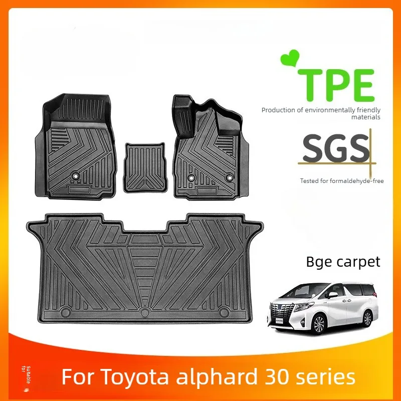 

TPE floor mats are suitable for right-hand drive Toyota Alphard 30 Series interior parts made of rubber.