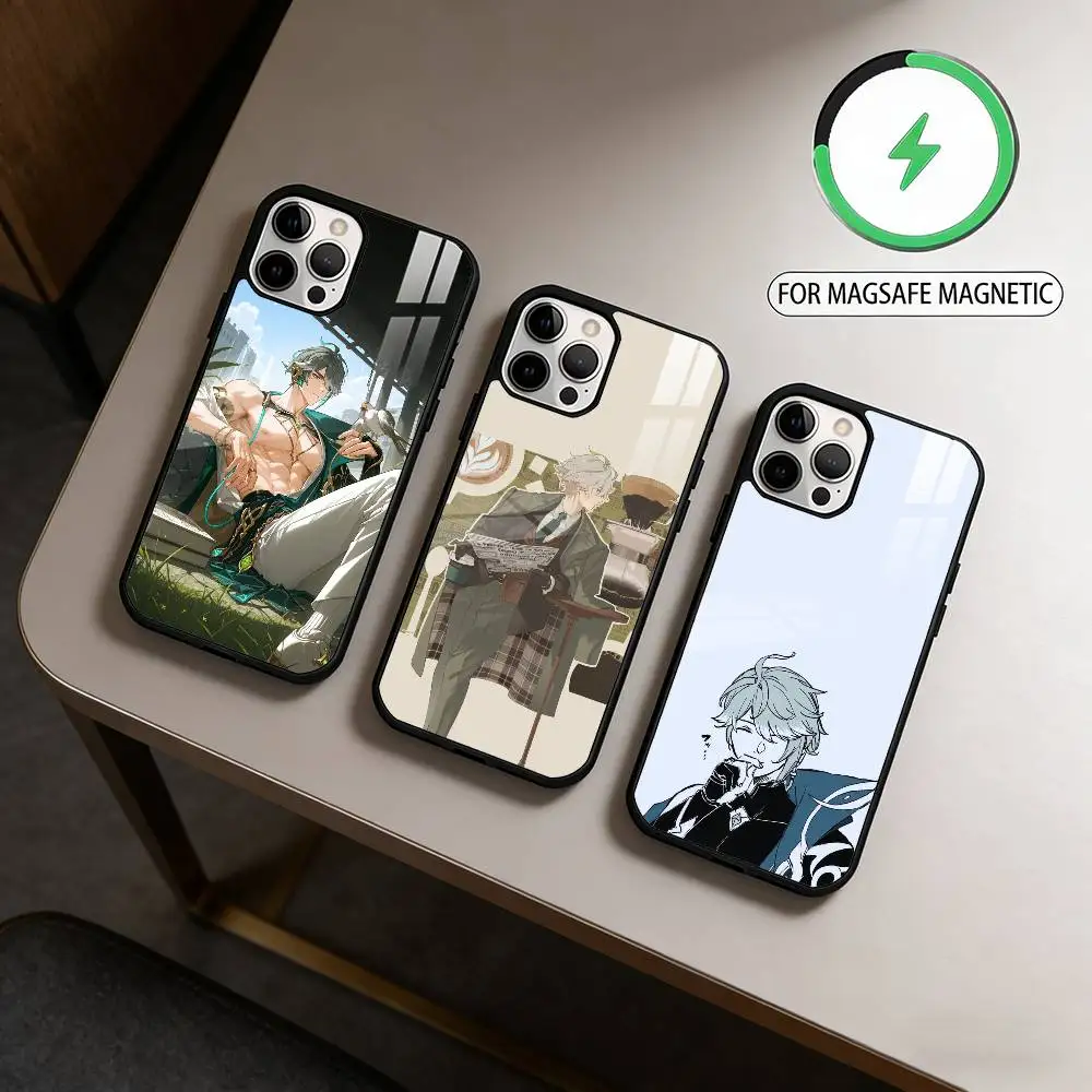 

Alhaitham Genshin Impact Magnetic For Magsafe Wireless Charging Phone Case For iPhone17,16,15,14,13,12,11 Plus,Pro Max