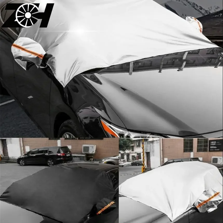 Universal Half Car Cover Breathable UV Protection Waterproof Outdoor Car Shield Car Covers Fit For Honda Toyota Acura