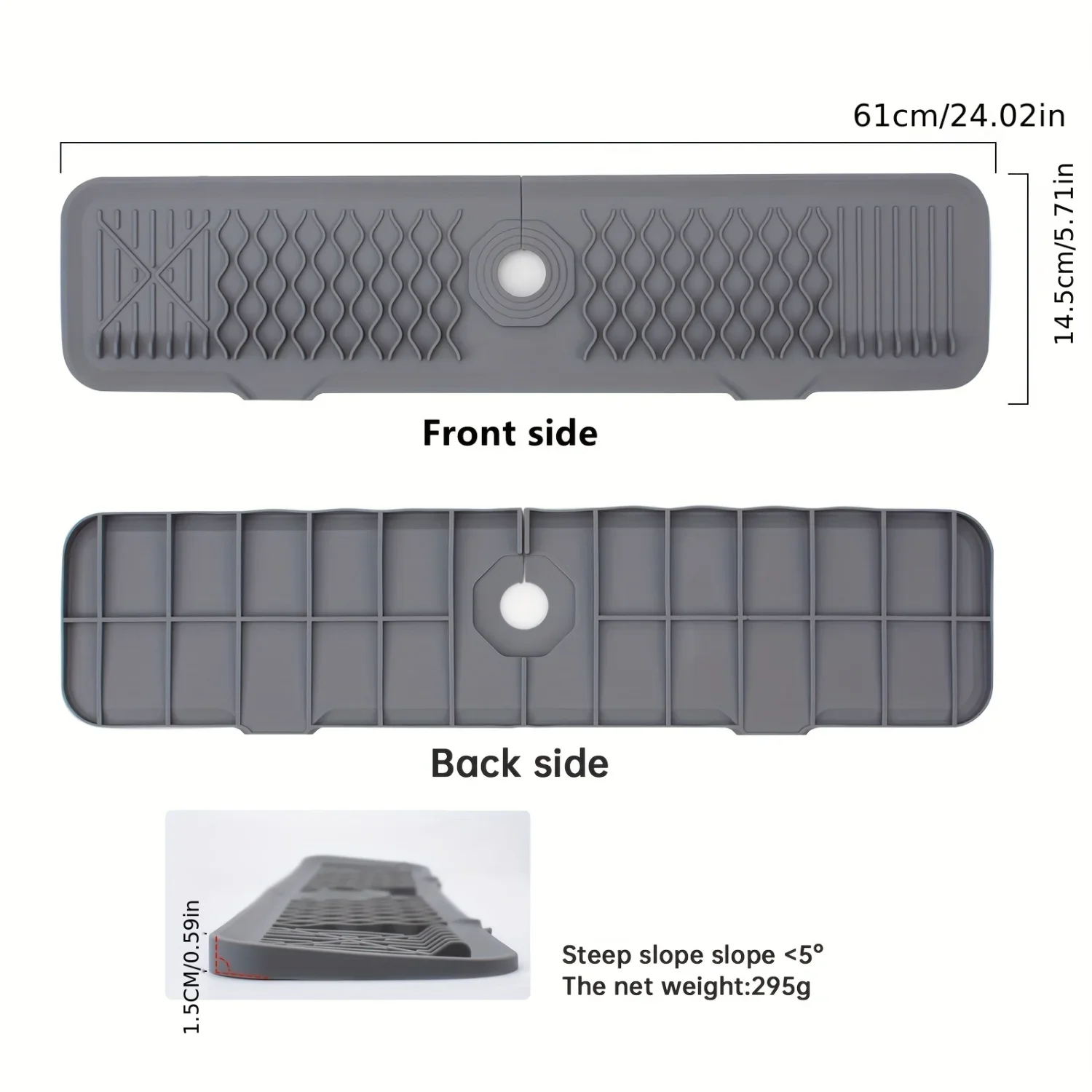 1 قطعة صنبور المطبخ بالوعة سبلاش الحرس ، 24*5.7 ''سيليكون صنبور المياه الماسك حصيرة ، بالوعة استنزاف وسادة خلف الصنبور ، تجفيف المطاط #3