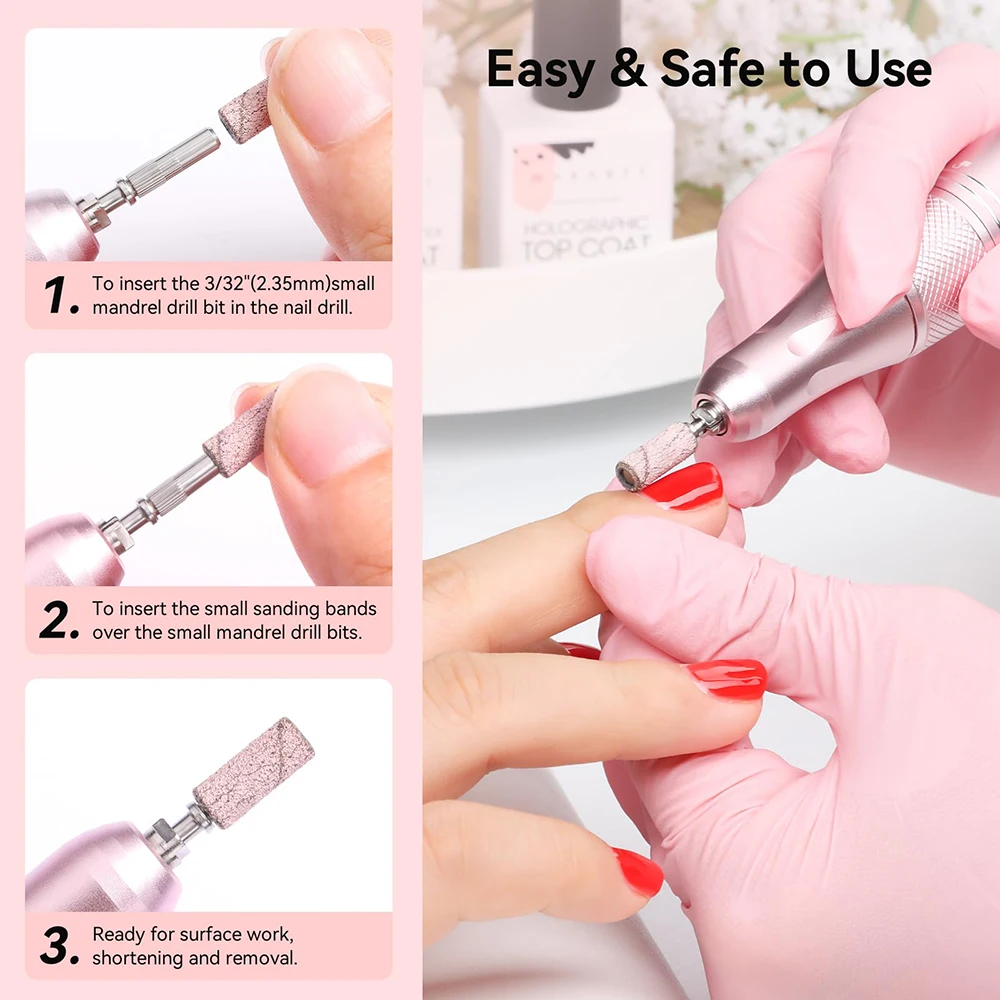 100pcs Mini Sanding Bands Kits Nail Drill Bits Mandrel Sets Electric Manicure Accessories Tool Dead Skin Remover view 4