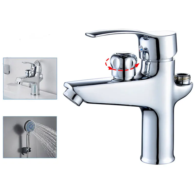 Basin Faucet Set Bathroom Bathtub Shower Faucet with Handheld Shower Head Toilet Hot Cold Water Mixing Valve Nozzle Deck Mounted