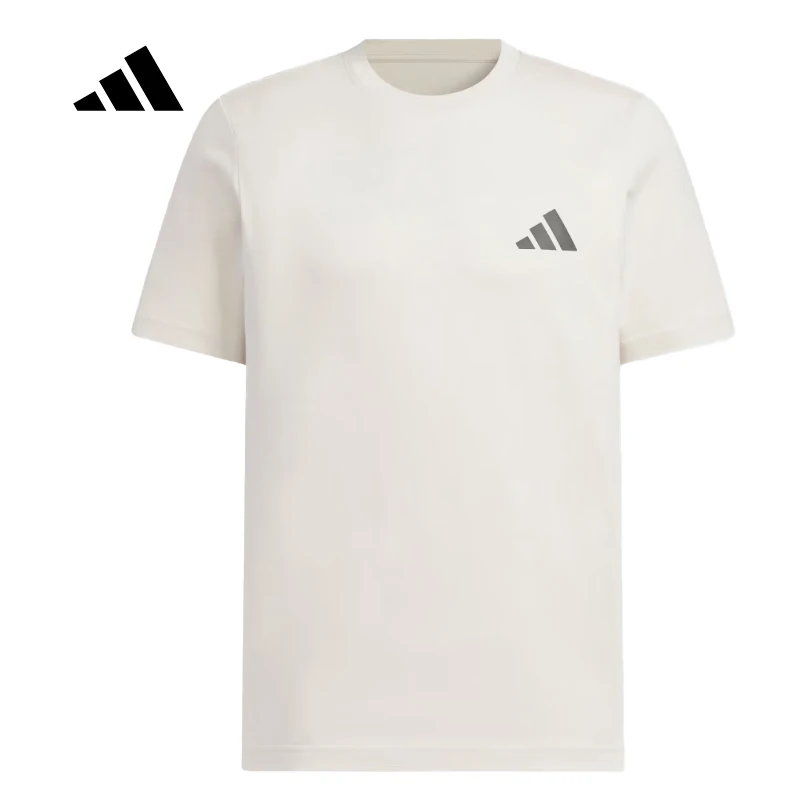 

Летняя дышащая хлопковая спортивная футболка унисекс adidas с круглым вырезом KC3063