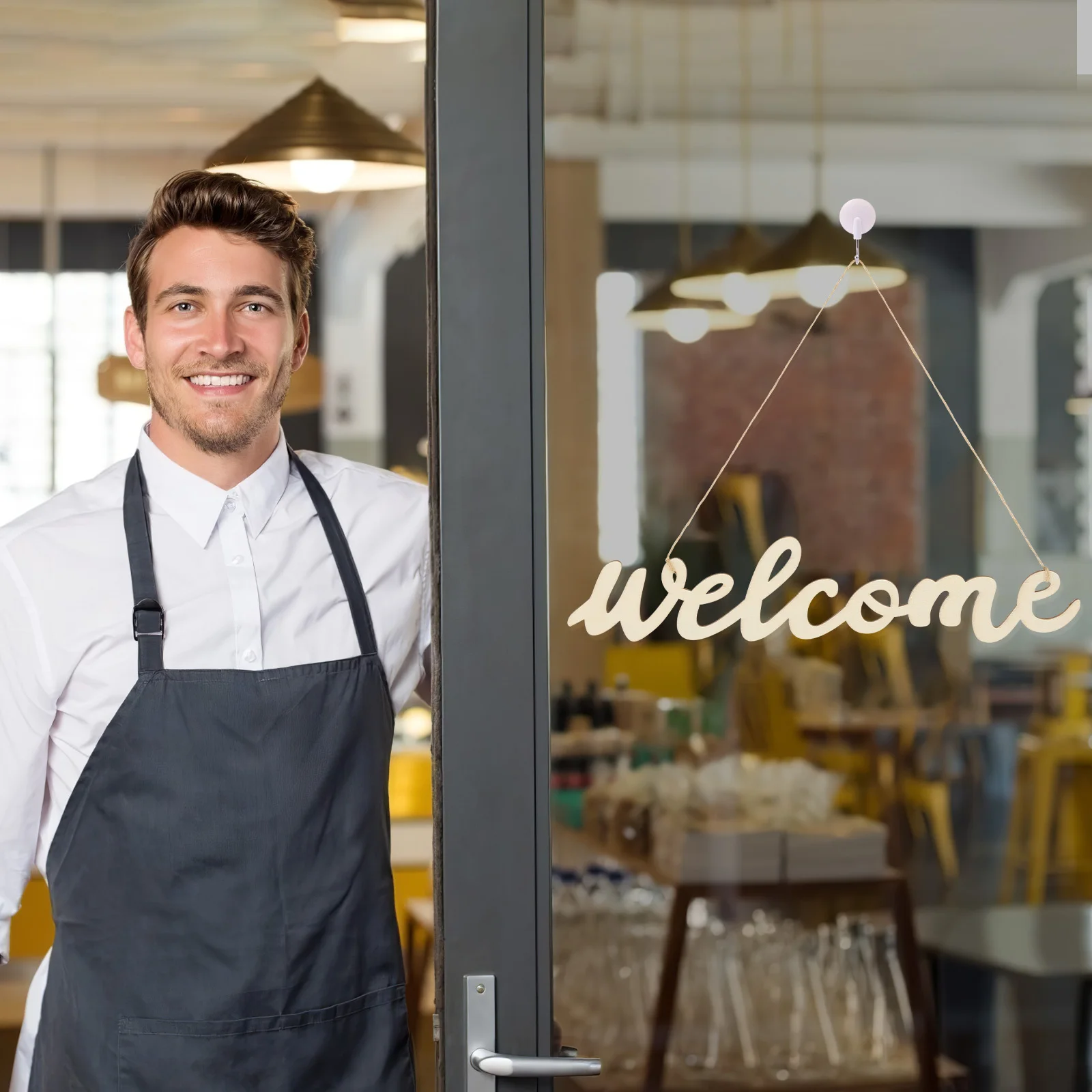 

Wooden Welcome Sign Set 5 Pieces High Quality Hanging Decor for Front Door Wall Home Office Cafe Fall Porch Decorations