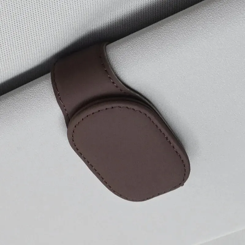 Universal Auto Auto Sonnenblende Brillen Aufhänger Clip Leder Gläser Halter Magnetische Multi-Funktion Automobil Zubehör Lagerung