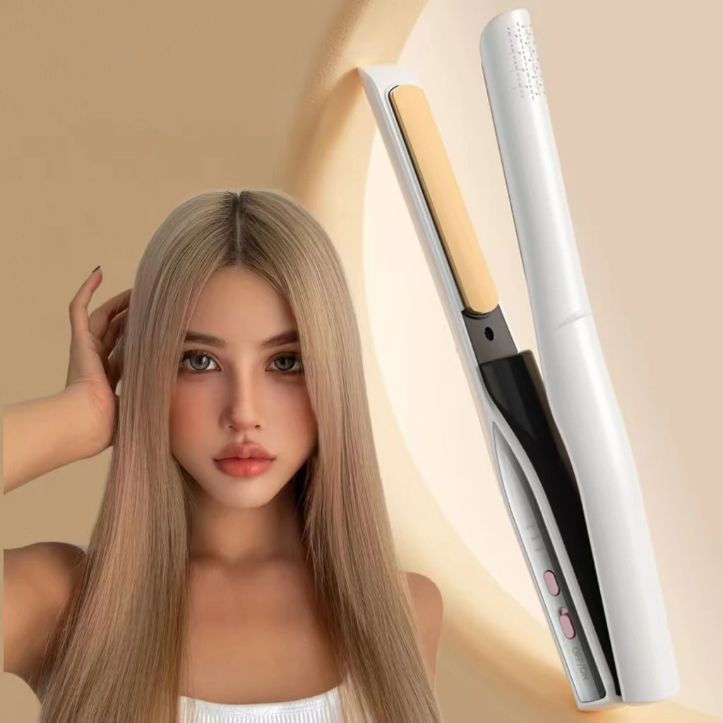 Wireless 2-in-1 Curler and Straightener - Portable Ceramic Tablet Clip