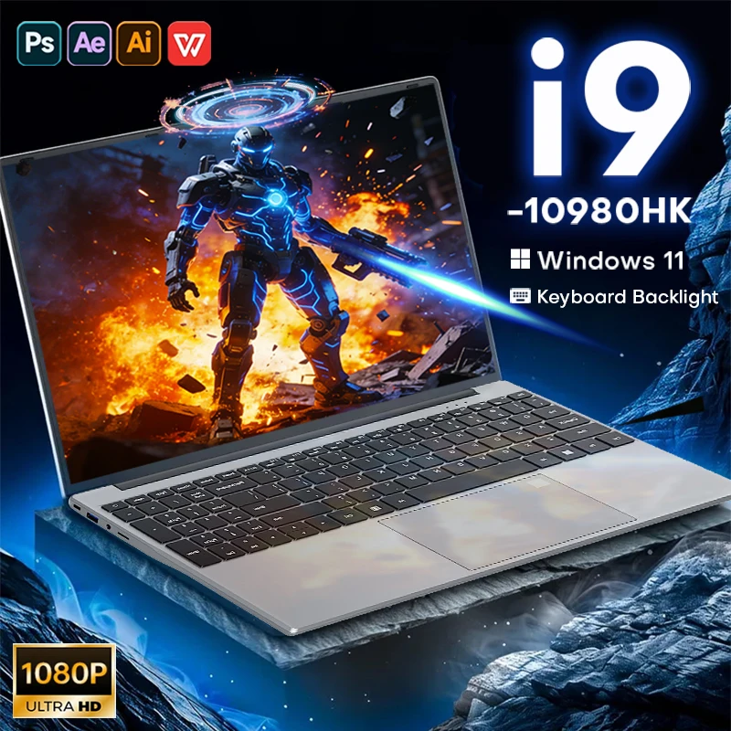 Windows 11 Pro Gaming Laptop Computer Intel Core I9 10980HK Fingerprint Unlock PC Gamer 16GB RAM Backlight Notebook PC Laptops