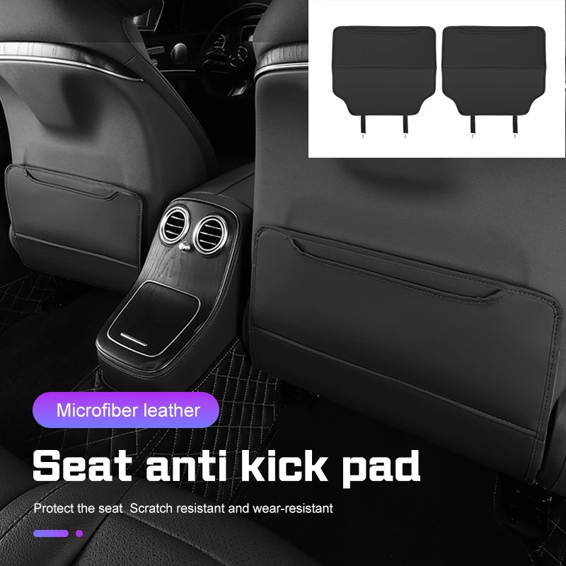 

Leather Car Seat Back Anti Kick Mat Protect Cover Mud Dirt Pad for Renault Captur, Koleos, Kadjar, Arkana, Megane, Dacia Duster