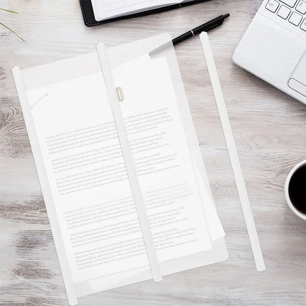 

20Pcs Files Slide Grip Binding Bars Clear A4 Paper Folder Sliding Bar for Office School Reports Document Holder