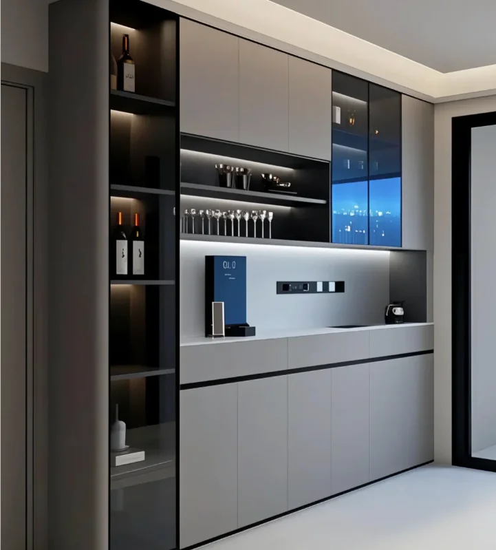 Modern Wooden Decorative Kitchen Tableware Cabinet Home Furniture Key Wordpromote sales