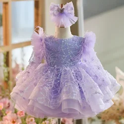 Children's Sequins Evening Gown Host Piano Performance Wedding Birthday Party Girls Dresses A4314 Vestidos Bridesmaid Dresses