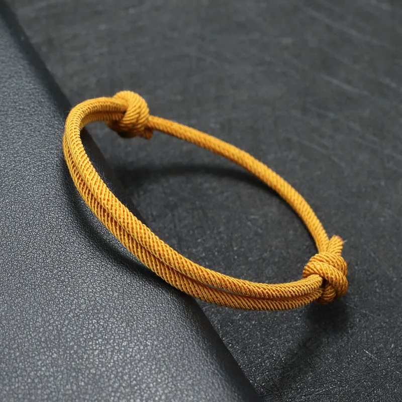Nowa ręcznie robiona regulowana bransoletka linowa męska 4mm cienka bransoletka związkowa prezent dla niego szczęśliwa nić Brazalete Pulseira