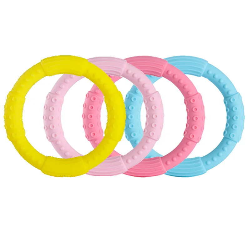 Infant Silicone Wristband Teething Gel Chewing Bracelet Circular Toys Baby Teeth Grinding Rod Bite Glue Autism Sensory therapy