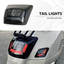 For Vespa GTS 300 GTV 300 GTS300 GTV300 2023 2024 LED Tail Brake Light Red Smoke Lens Rear License Lamp Daytime Running Signal