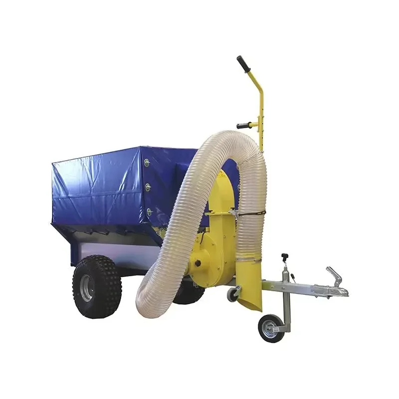 Heavy-Duty Tow-Behind Leaf Blower Gas-Powered Engine Large Collection Bag High-Suction Hose Lawn Garden Yard Debris Cleanup