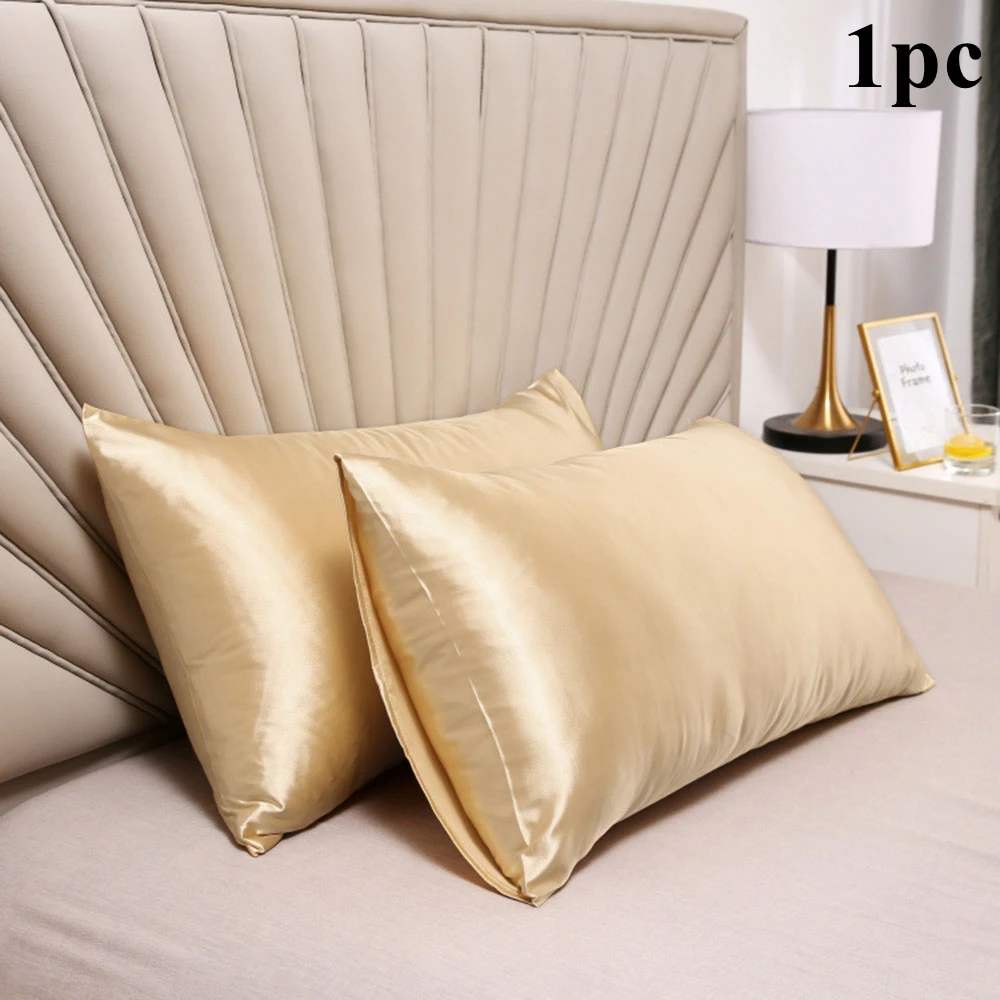 Home Textile Pillowcase Comfortable Pillowslip Home Decor Silky Satin Pillow Case Pillow Cover Rectangle Multicolor Smooth Soft