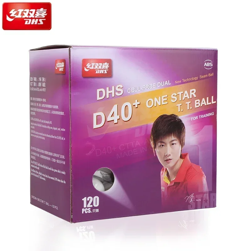 120 PCS DHS 1-Star D40+ Table Tennis Balls ABS New Material 1-Star Seamed Plastic Poly Ping Pong Balls