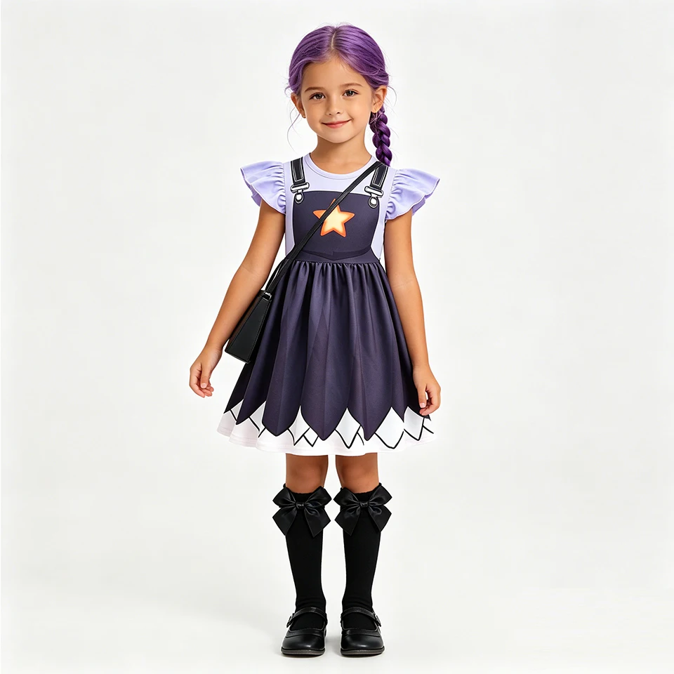 Adventure Game Lily Anime Cosplay Kids Clothes Halloween Birthday Party Fancy Girl Dress Christmas Carnival Children's Costume
