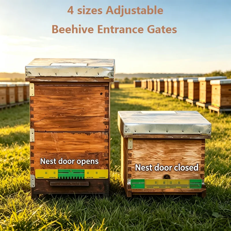 5PCS Beehive Entrance Gate Bee Hive Entrance Reducer Anti-escape Hive Gate Bee Hive Mouse Guard Beehive Box Door Beekeeping Tool