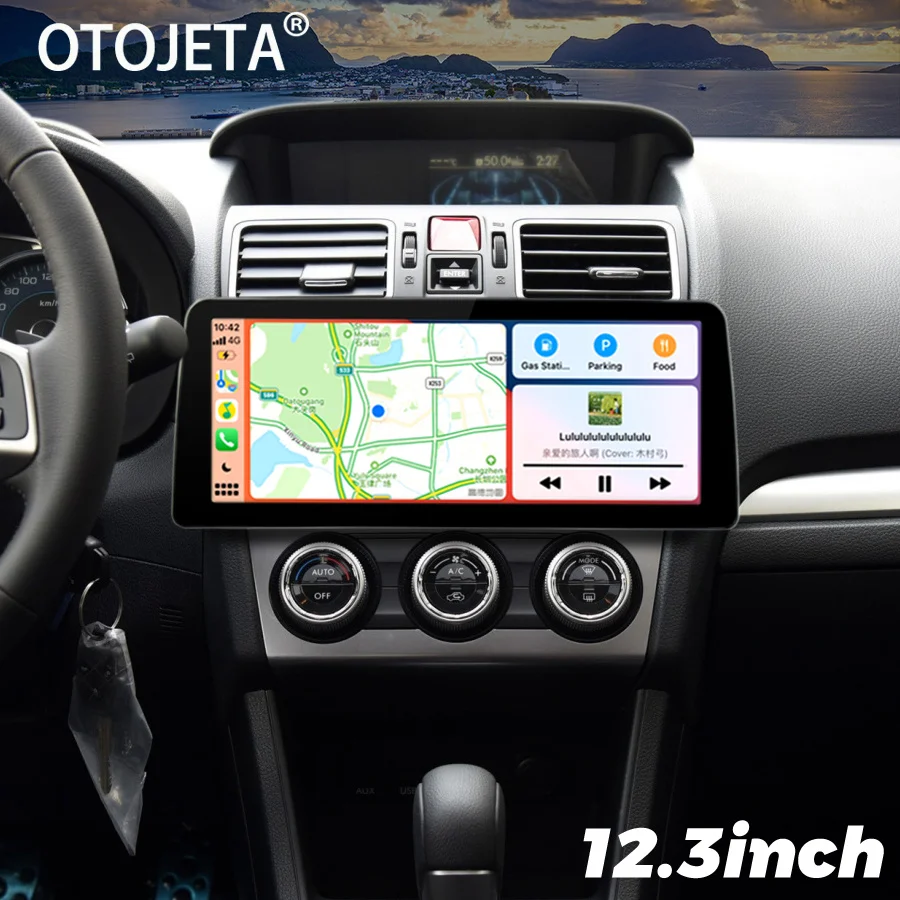 12.3inch Qled Screen Android 14 Car Video Player 2Din Radio Stereo For Subaru Forester Xv 2016 GPS Multimedia Carplay Head Unit