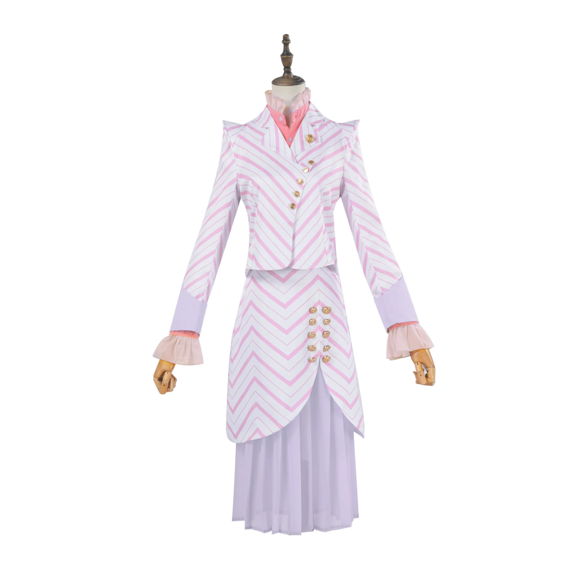 

Pink Striped Costume For Glinda The Good Witch A Dress For Role-playing Cosplay Outfit