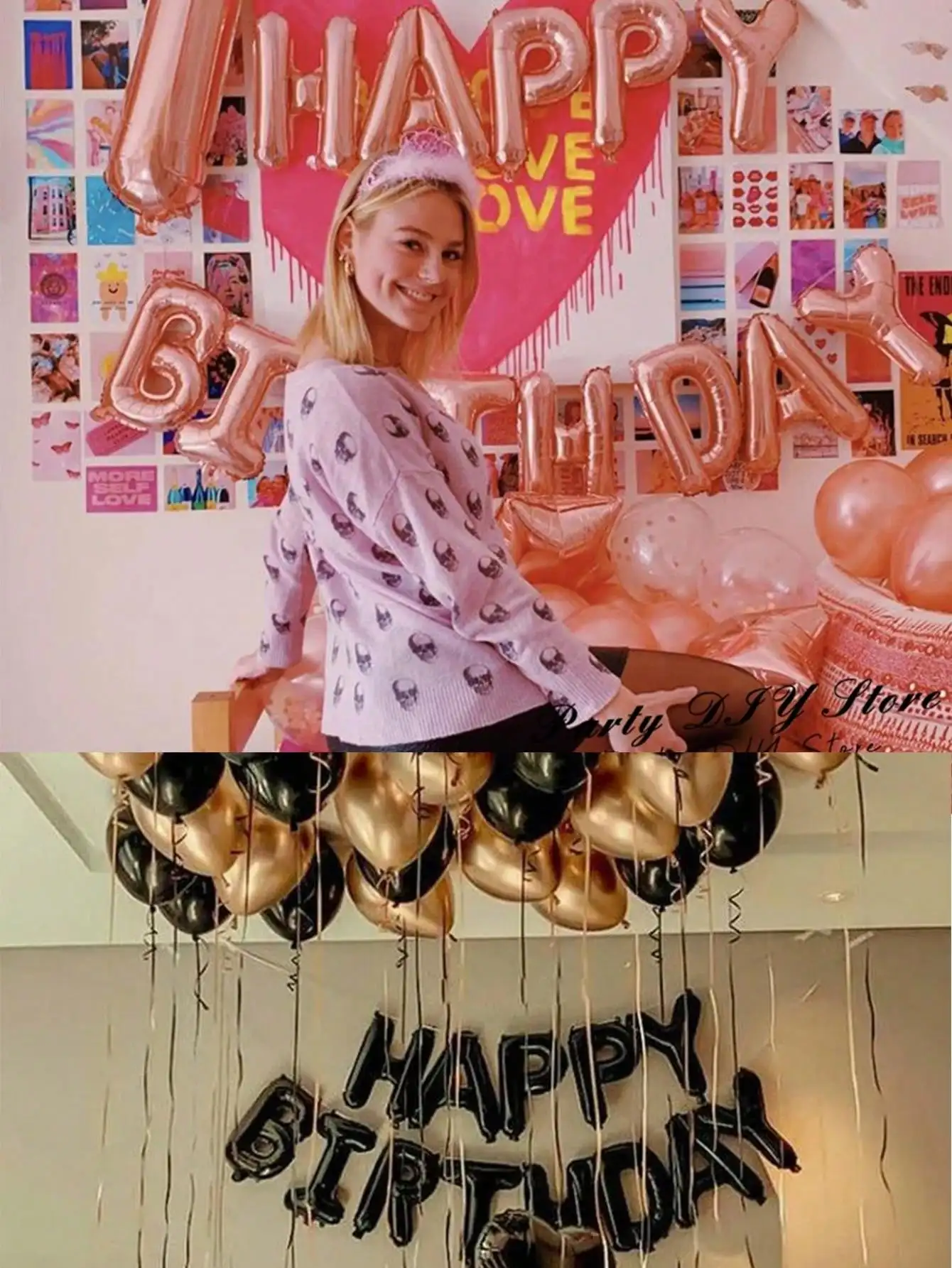 13 Teile/satz Geburtstag Ballon Rose Gold Farbe Folie Brief Ballons Set Alles Gute Zum Geburtstag Dekoration Kinder Party Supplies – Detail 4