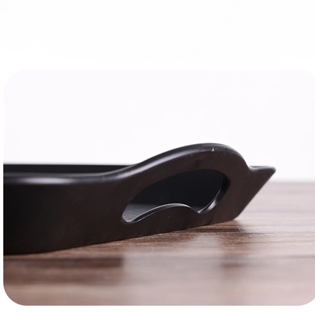 

2pcs Wooden Grain Non-Slip Rectangular Tray Food Serving Platter For Appetizers Desserts Fruits Cakes Bread Buffet Wedding Party