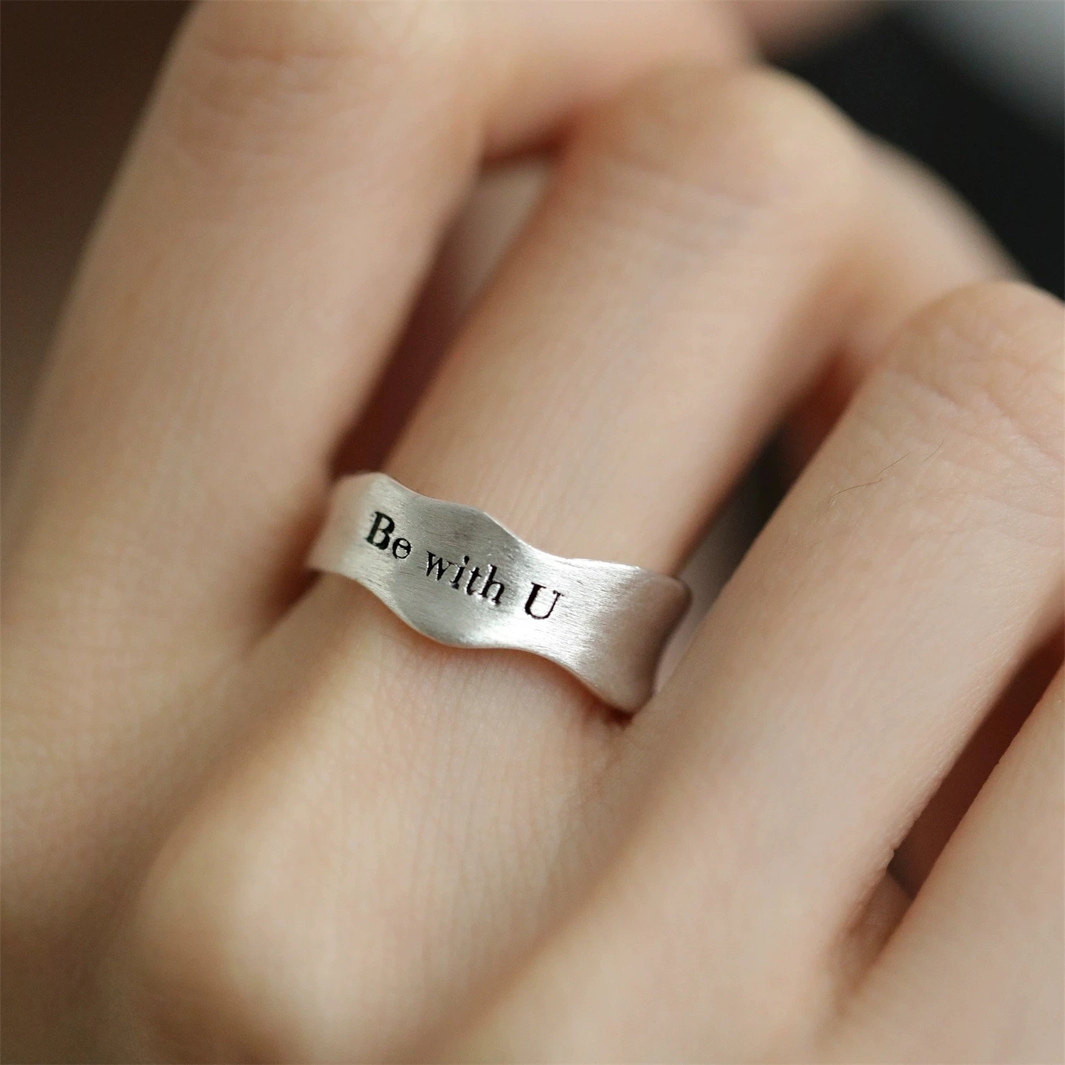 XIYANIKE Minimalist Scrub Irregular Letter Adjustable Open Finger Rings For Women Fashion New Jewelry Gift Party кольцо