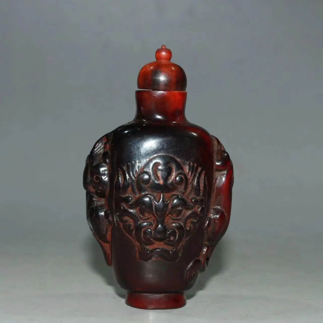 Collection old Horn carving facial makeup or mask in traditional Chinese operas snuff bottle,Scholar,best adornment&collection