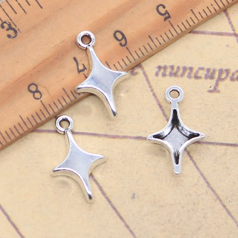 30 قطعة السحر الشمال ستار ستار الصليب 19x11 مللي متر العتيقة الفضة اللون المعلقات صنع DIY بها بنفسك اليدوية التبتية العثور على المجوهرات #2