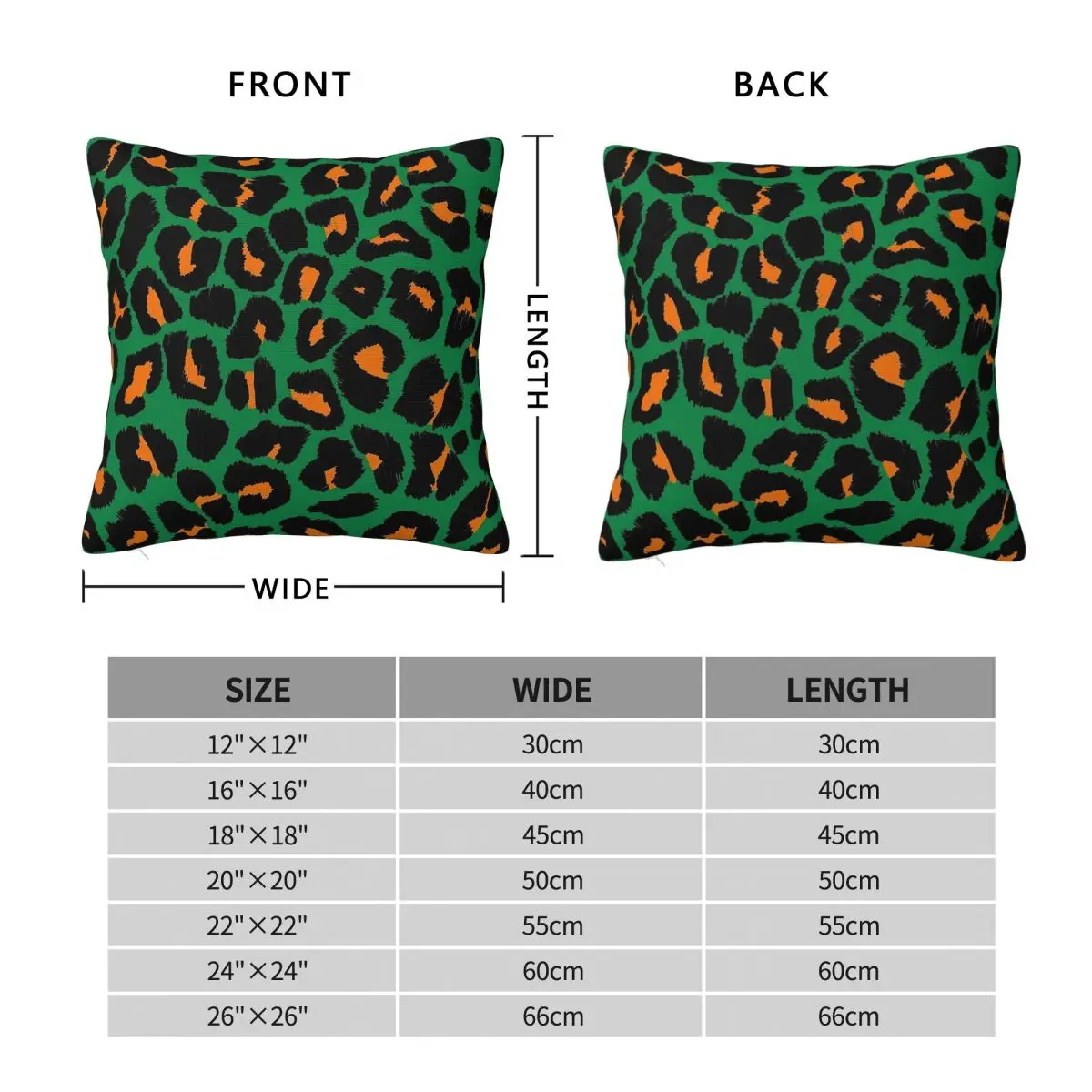 Green Orange Leopard Spots Square Pillowcase Polyester Linen Velvet Pattern Zip Decor Throw Pillow Case Home 18