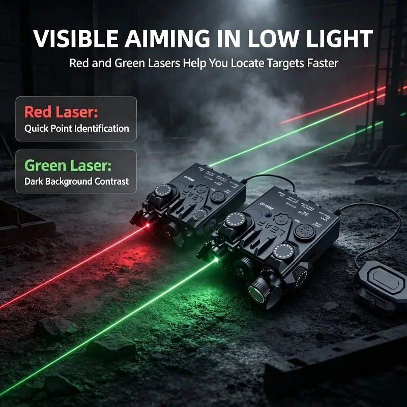 DBAL-A2 Adjustable Laser Box Red Green Laser Light Anti-loose Structure M300/M600 Lamp Dual Control