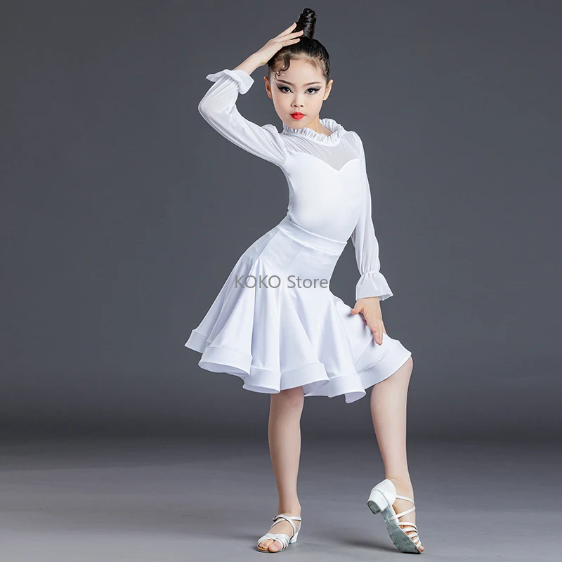 Disfraz de entrenamiento de baile latino Xia para niña, traje de actuación para niños, reglas de competencia, vestido de baile, falda, nuevo, 2024