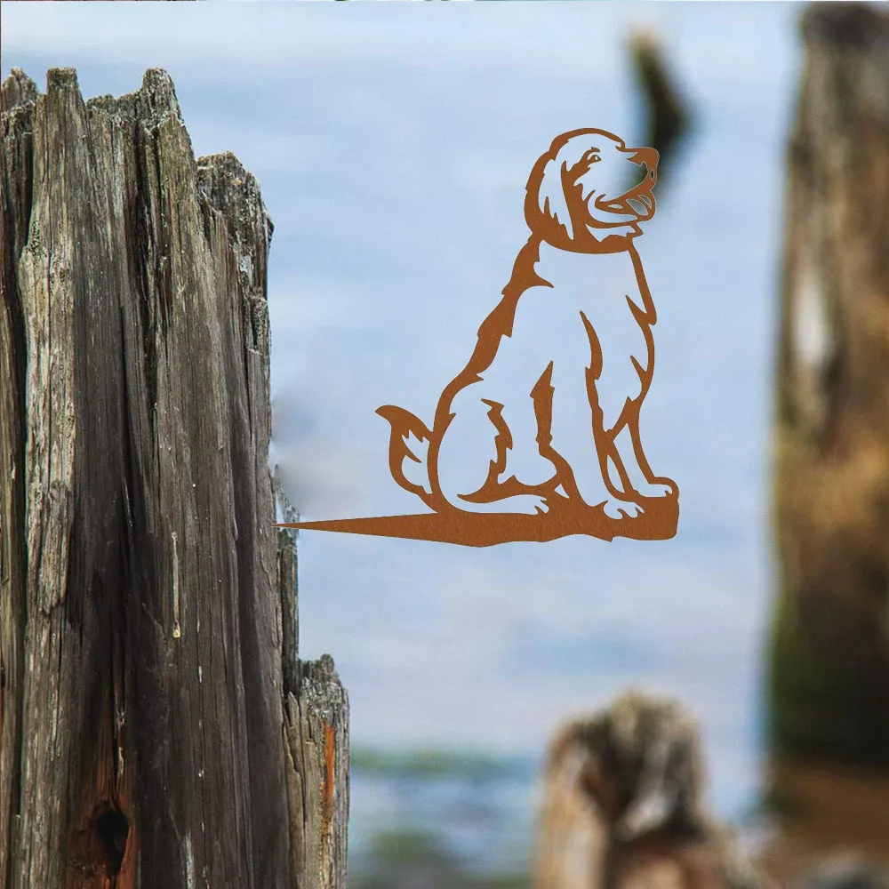 Fascinating 1pc Metal Puppy Dog Sign – Intrigue with Golden Retriever Theme. Intriguing Home and Garden Decor