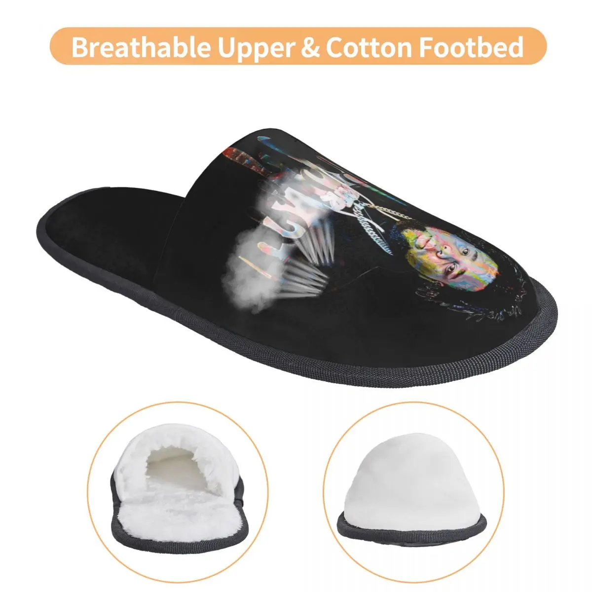 Winter Home Cotton Slippers Rod Wave Rapper Accessories Household Fur Slippers Slides Bedroom Soft Non Slip Slides