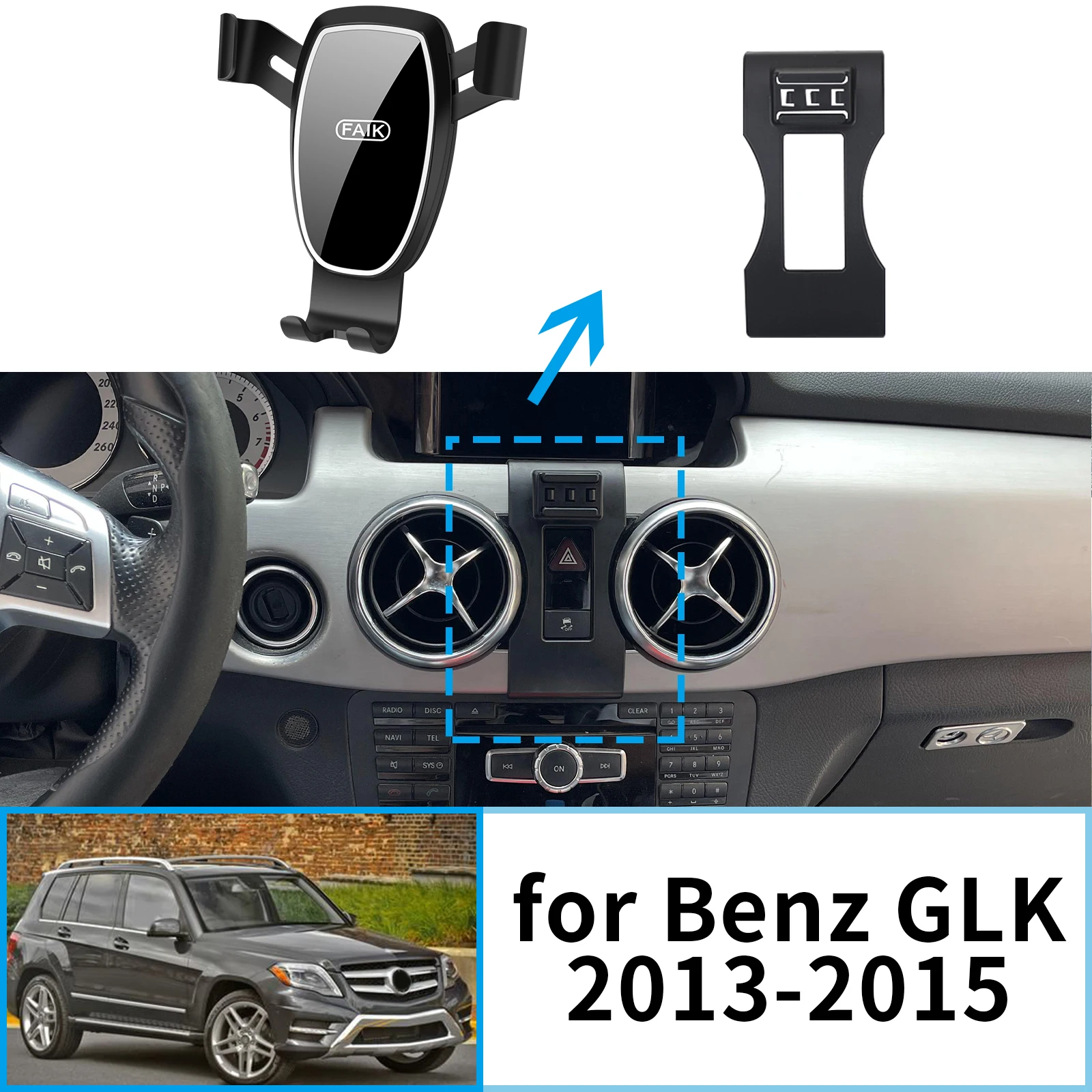 

Car Mobile Phone Holder for Mercedes Benz GLK X204 2013 2014 2015 GPS Bracket Accessories Navigation Stand Auto