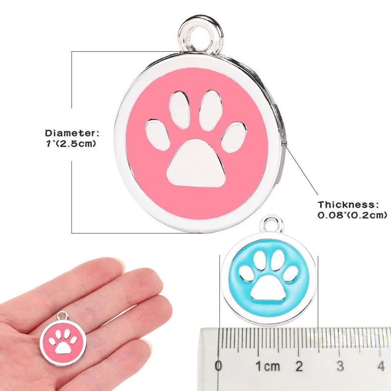 Customized metal identification plate for dogs and cats lettering of dog tag anti loss pet name owner number