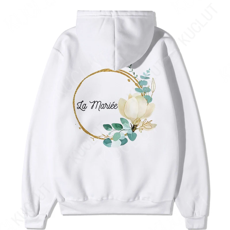 Evjf Future Bride Team Bride Pullover Hoodies Bridal Wedding Party Outerwears French Women's Bachelorette Hooded Sweatshirts