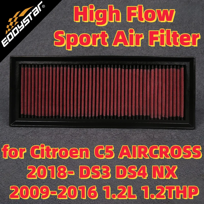 

Спортивный воздушный фильтр с высоким расходом для Citroen C5 AIRCROSS 2018- DS3 DS4 NX 2009-2016 1,2 л 1,2 THP моющиеся гоночные впускные фильтры