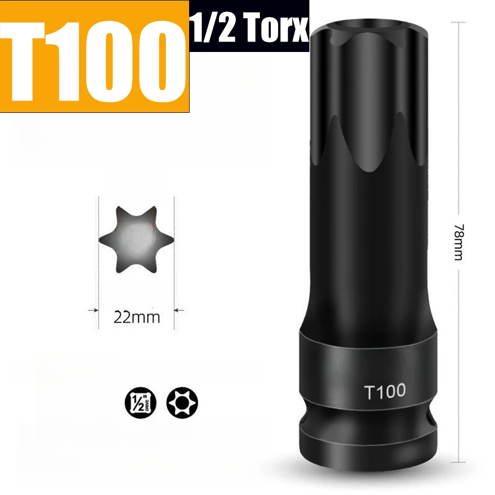 1/2 Zoll Schlagschrauber-Torx-Bit-Steckschlüsseladapter T30 T40 T45 T50 T55 T60 T70 T80 T90 T100 für Ratschenschlüssel – Detail 8