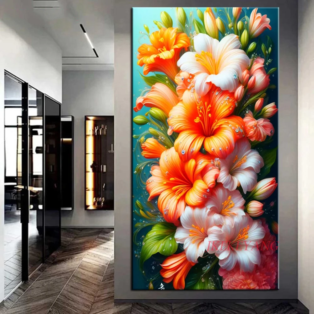 

Красивые цветы лилии картина DIY алмазная живопись вышивка крестиком полные дрели Алмазная мозаика новая коллекция домашний декор