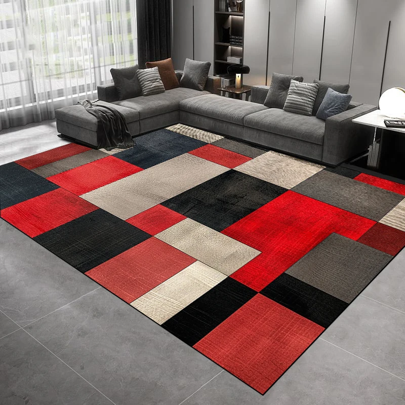 Light Luxury Geometry Carpets Home Decoration Modern Carpet Living Room Sofa Side Floor Mat Bedroom Cloakroom Hallway Soft Rugs