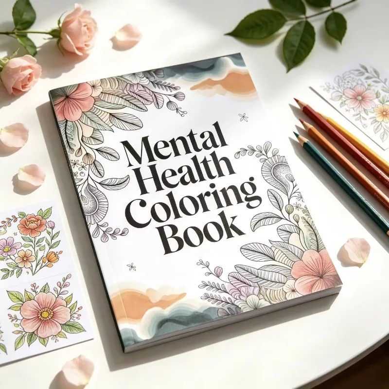 2026 New Mental Health Coloring Book Floral Pattern Stress Relief Drawing Book for Adults Relaxation Daily Leisure Best Seller