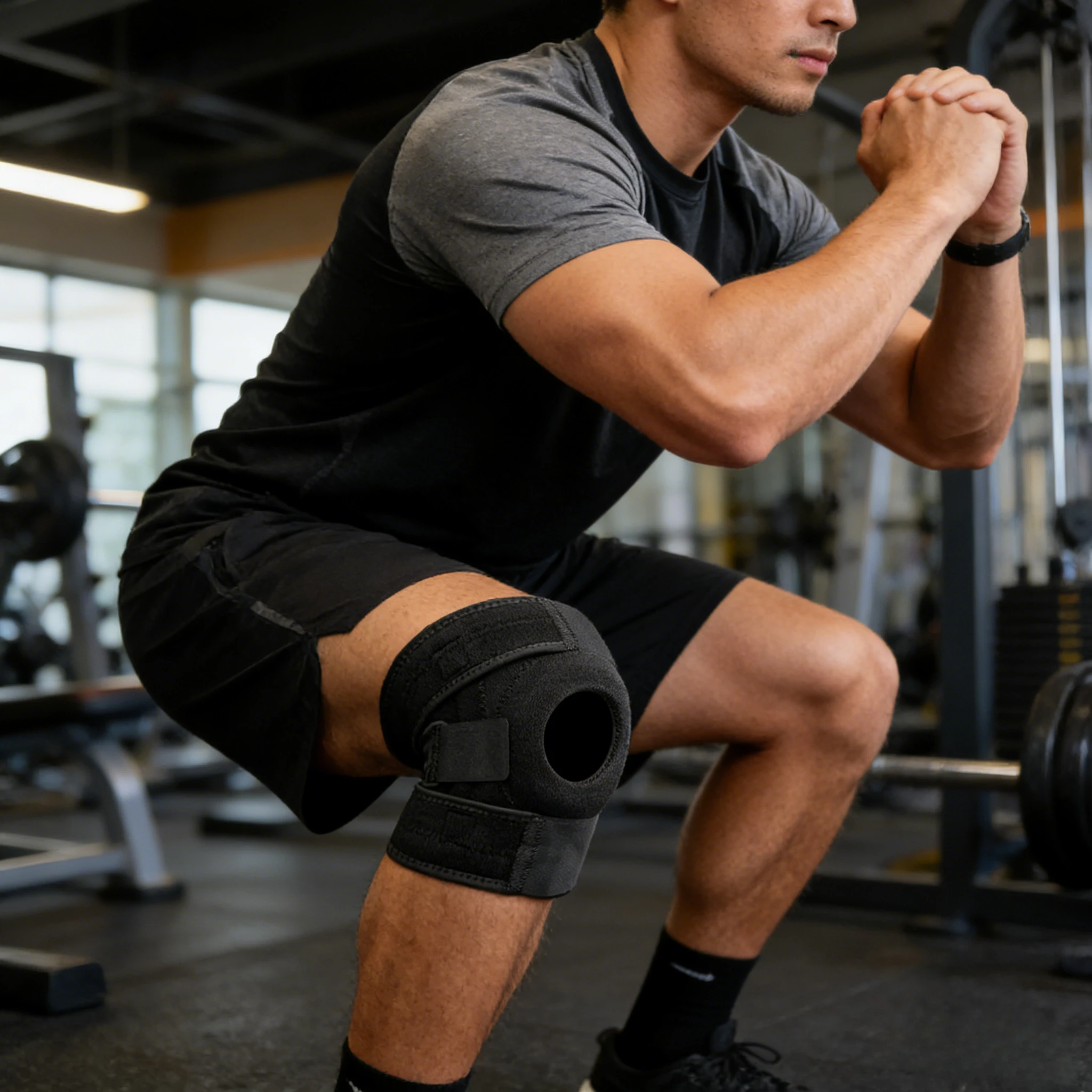 

Регулируемый пружинный бандаж для колена - защитный наколенник для активного отдыха и спорта (1 шт.)