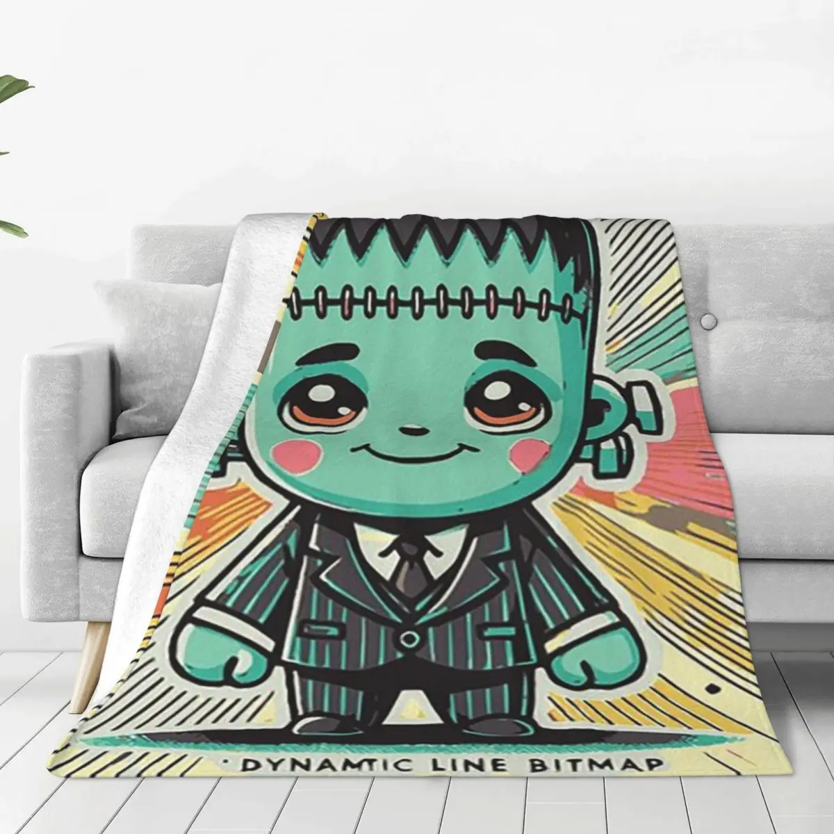 

Adorable Frankenstein In Motion Blanket Flannel Multi-function Sofa Throw Blankets For Home Bedroom Throws Bedspread Quilt