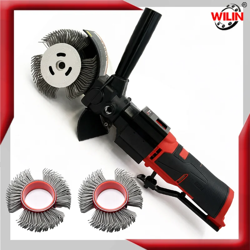 WILIN Brushless Electric Bristle Blaster for Oil Pipe Rust, Metal Plate & Auto Paint Removal For Milwaukee M12 12V 6.0Ah Battery