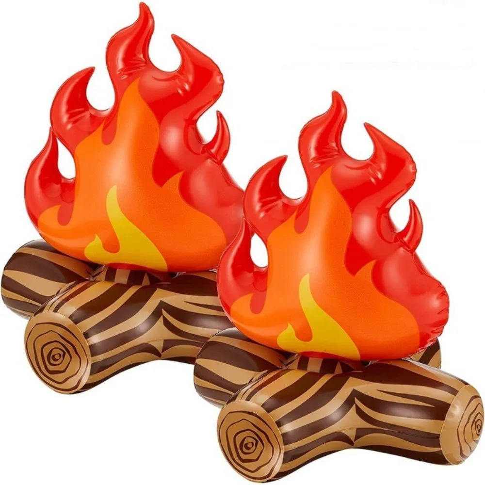 PVC Inflatable Campfire Gas-filled Flame Model Simulated Flame Simulation Camping Accessory Camping Props Toys Party Decoration