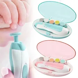 Affilatrice elettrica per tagliaunghie per bambini 6 in 1, forbici per bambini, manicure per tagliaunghie per bambini, blu/rosa