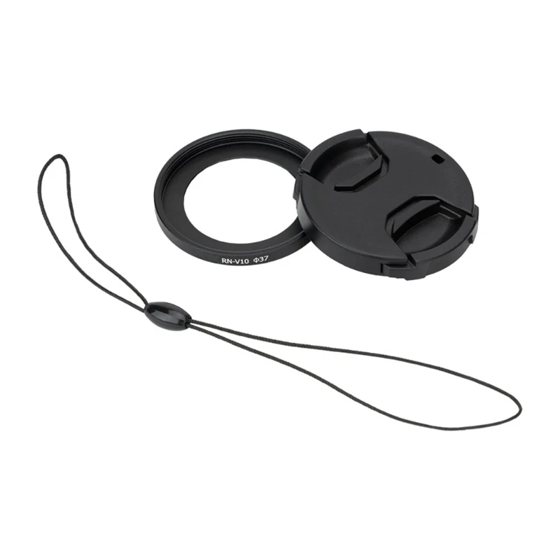 Kompakter Kamerafilter-Montagekragen für 37-mm-Adapter-Kit mit Objektivdeckel und Haltegurt, einfach zu tragen Y4QF – Detail 1